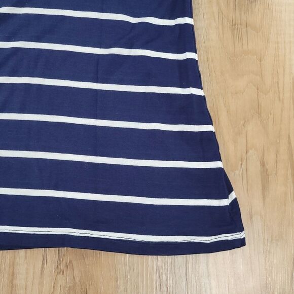 🔺️Nollie Blue & White Striped Scoop Neck Top Medium - Picture 5 of 8